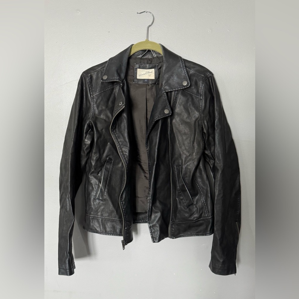 Universal Thread Black Faux Leather Moto Jacket